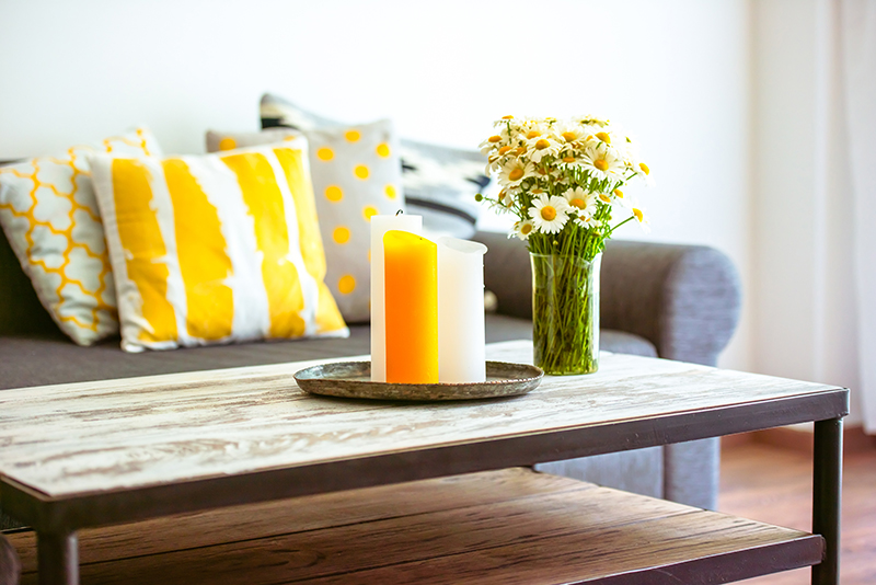 Clean living room table.